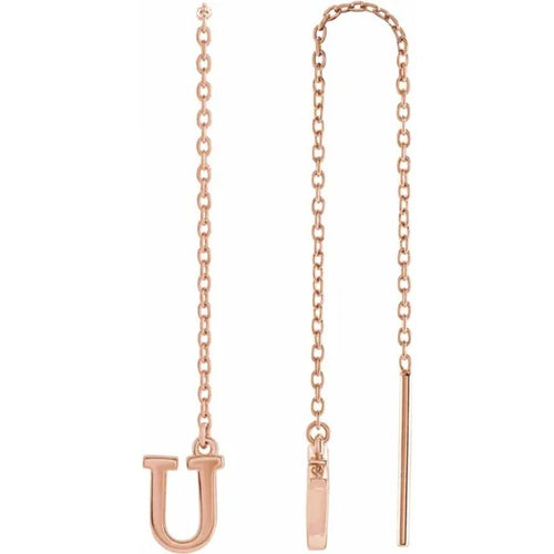 Rose Gold Initial Chain Earring