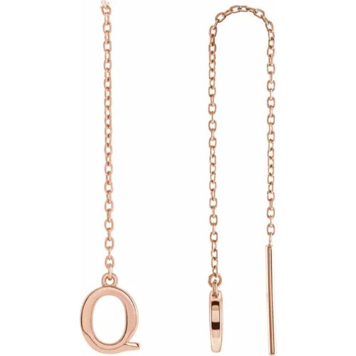 Rose Gold Initial Chain Earring