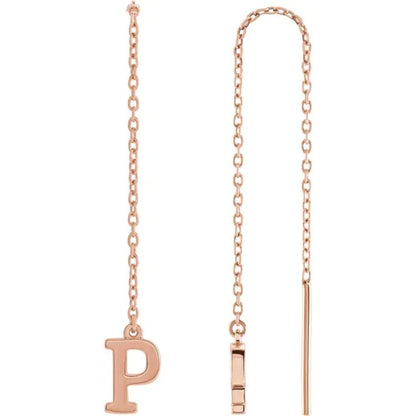 Rose Gold Initial Chain Earring