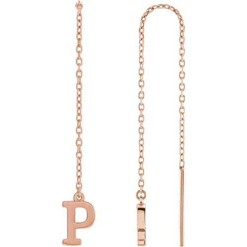 Rose Gold Initial Chain Earring