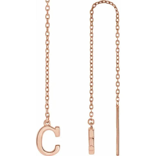 Rose Gold Initial Chain Earring