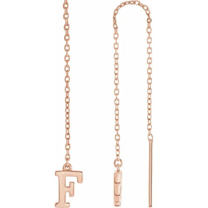 Rose Gold Initial Chain Earring