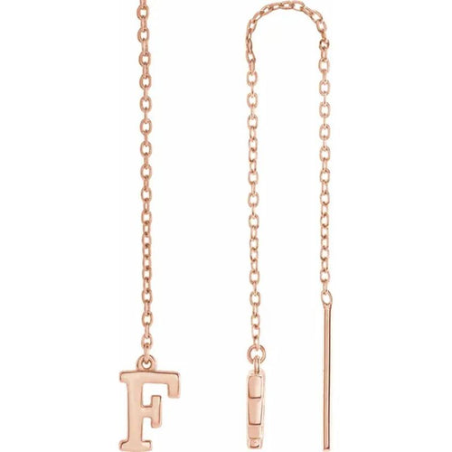 Rose Gold Initial Chain Earring