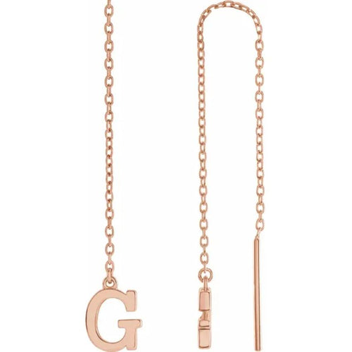 Rose Gold Initial Chain Earring