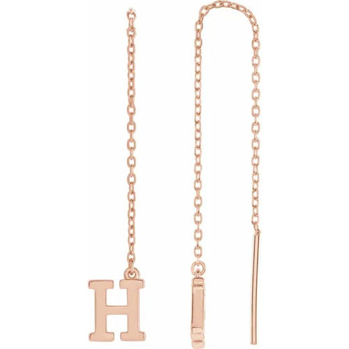 Rose Gold Initial Chain Earring