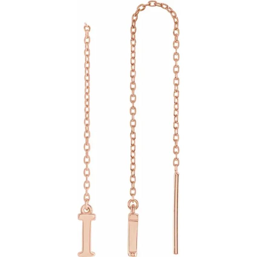Rose Gold Initial Chain Earring