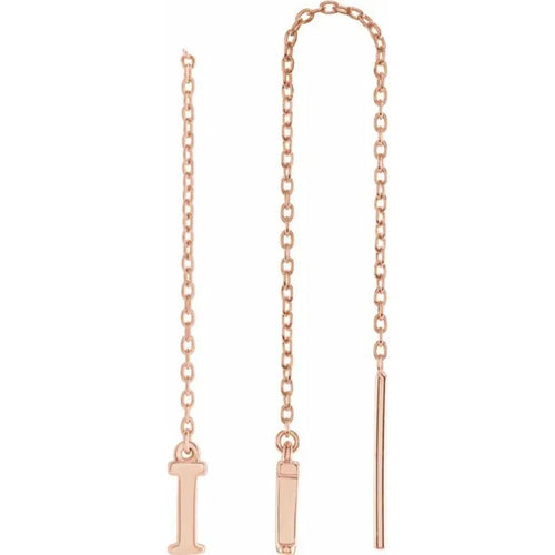 Rose Gold Initial Chain Earring