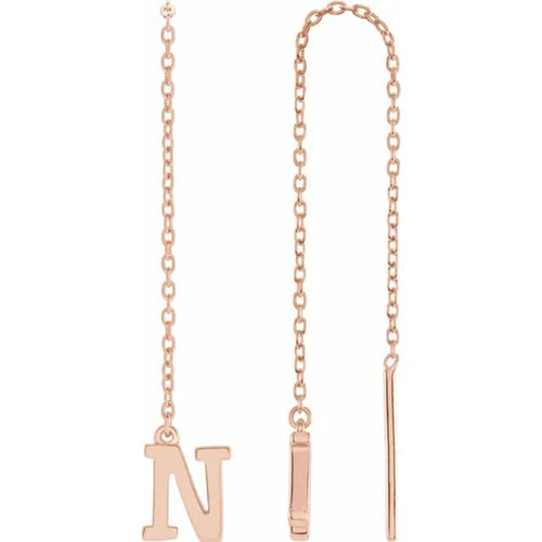 Rose Gold Initial Chain Earring