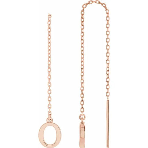 Rose Gold Initial Chain Earring