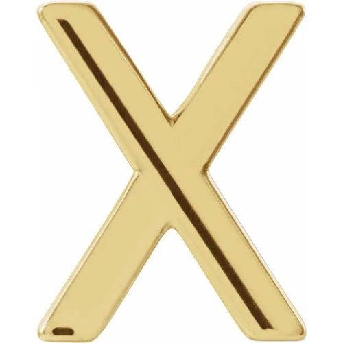 Yellow Gold Initial Earring