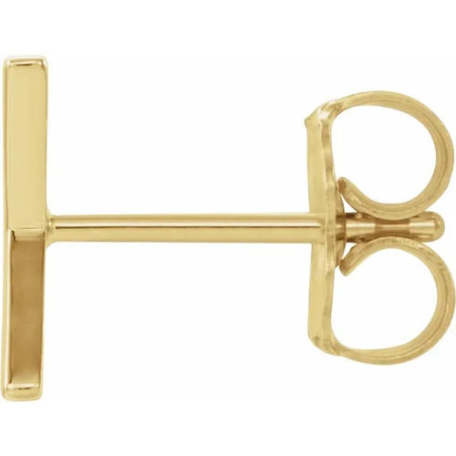 Yellow Gold Initial Earring