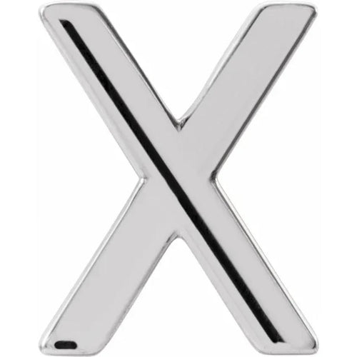 White Gold Initial Earring