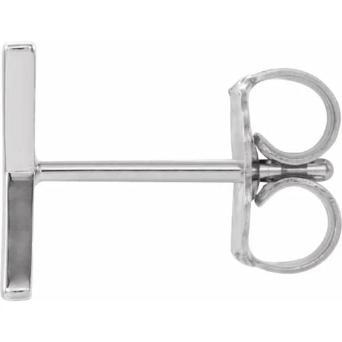 White Gold Initial Earring