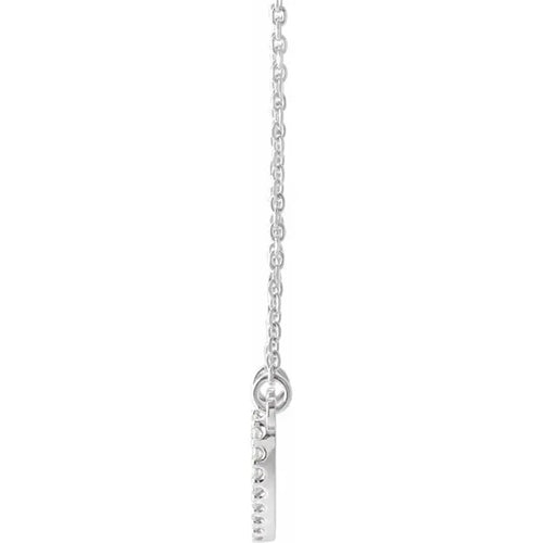 14K White Gold Diamond Petite Heart Necklace