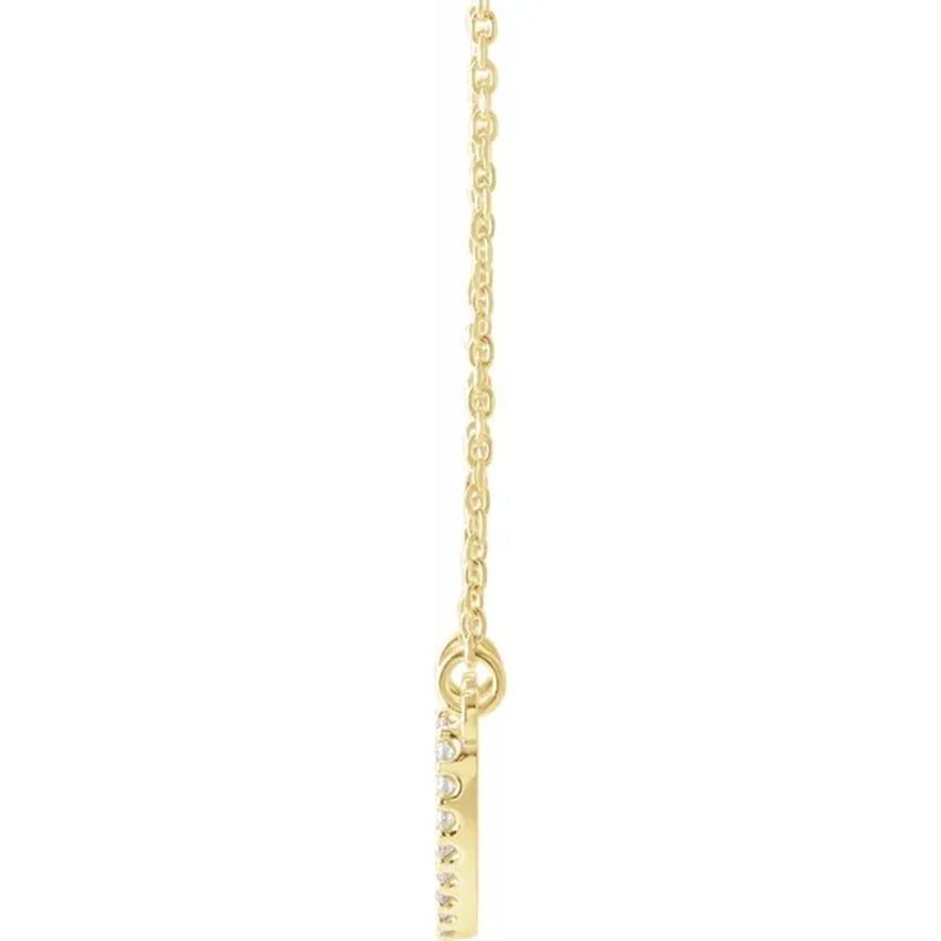 14K Yellow Gold Diamond Petite Heart Necklace