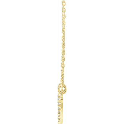 14K Yellow Gold Diamond Petite Heart Necklace