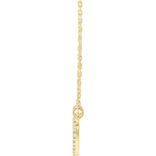14K Yellow Gold Diamond Petite Heart Necklace