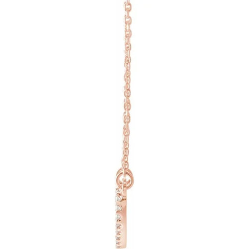 14K Rose Gold Diamond Petite Heart Necklace