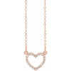 14K Rose Gold Diamond Petite Heart Necklace