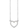 14K White Gold Diamond Petite Heart Necklace