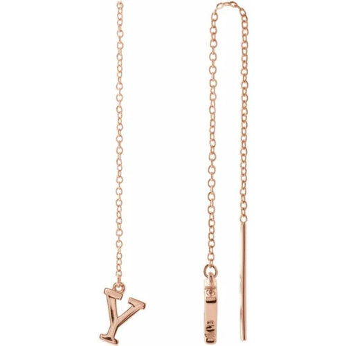 Rose Gold Initial Chain Earring