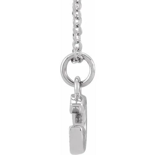 White Gold Lab Diamond Petite Initial Necklace