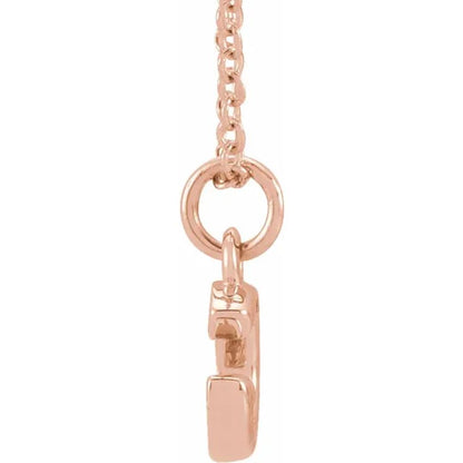 Rose Gold Lab Diamond Petite Initial Necklace