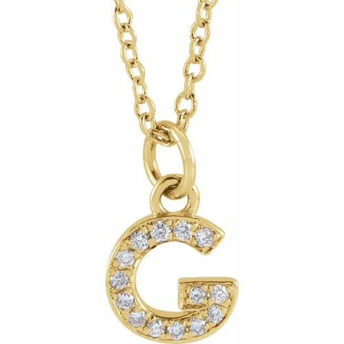 Yellow Gold Lab Diamond Petite Initial Necklace