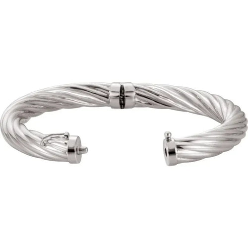 Sterling Silver 8 mm Hinged Bangle Bracelet