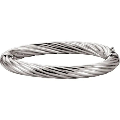 Sterling Silver 8 mm Hinged Bangle Bracelet