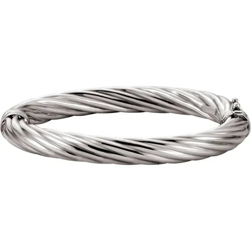 Sterling Silver 8 mm Hinged Bangle Bracelet