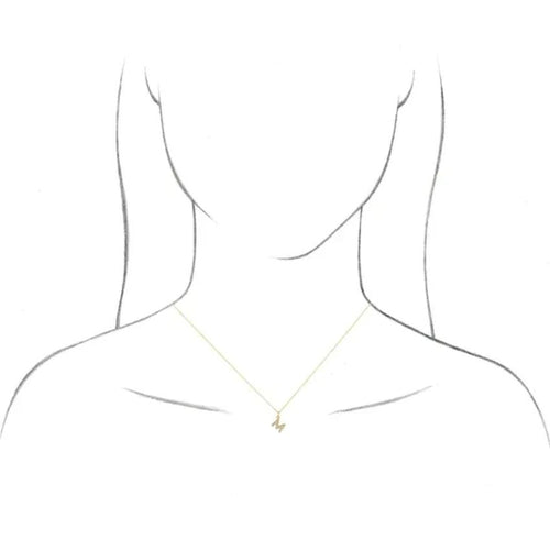 Yellow Gold Lab Diamond Petite Initial Necklace