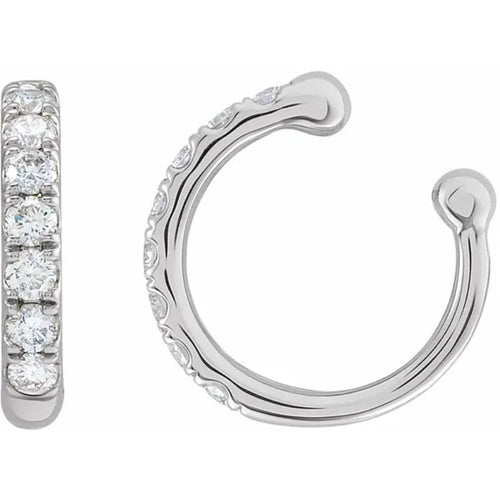 White Gold Round DIamond Ear Cuff