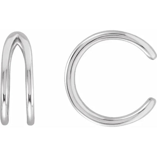 White Gold Negative Space Ear Cuff