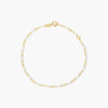 14K Gold Adjustable White Beaded Chain Bracelet
