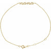 14K Yellow Gold Lowercase Script Nana Bracelet