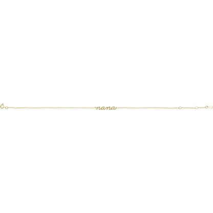 14K Yellow Gold Lowercase Script Nana Bracelet