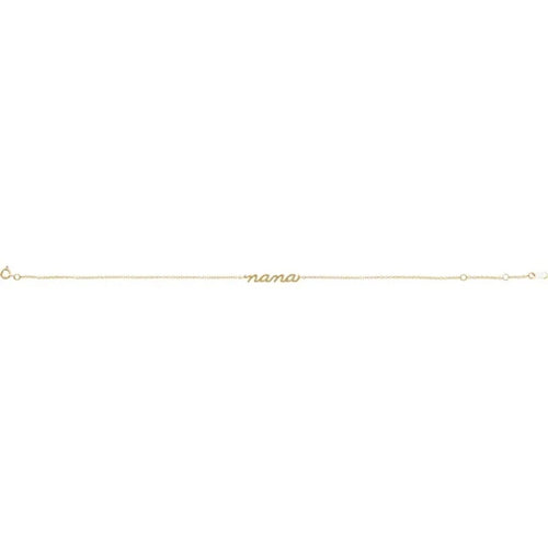 14K Yellow Gold Lowercase Script Nana Bracelet