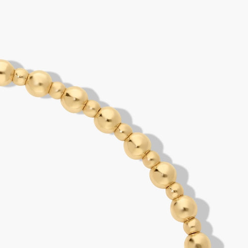 14K Gold Polished Beaded Chain Bracelet