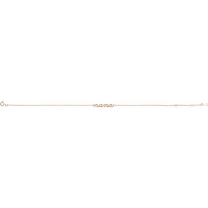 14K Rose Gold Lowercase Script Nana Bracelet