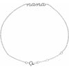 14K White Gold Lowercase Script Nana Bracelet