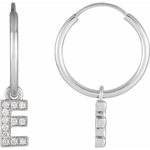 White Gold Diaomond Hoop Earring