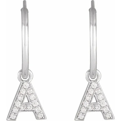 White Gold Diaomond Hoop Earring