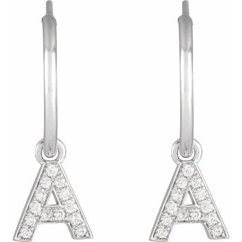 White Gold Diaomond Hoop Earring
