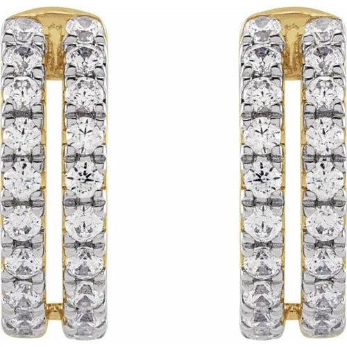 Yellow Gold Round Diamond Ear Cuff