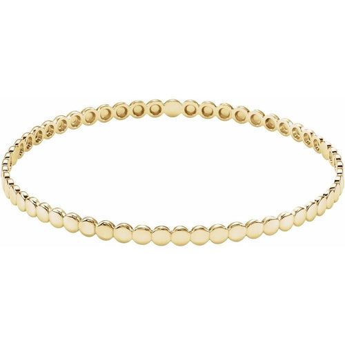 14K Gold Beaded Bangle Bracelet