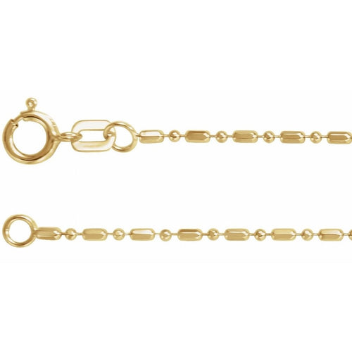 14K Yellow Gold Hollow Diamond-Cut Beaded Chain Bracelet