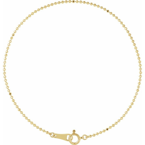 10K Gold Diamond-Cut Beaded Chain Bracelet