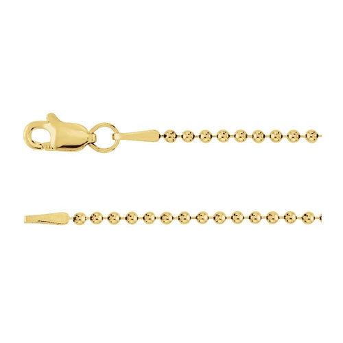 14K Gold Hollow Beaded Chain Bracelet