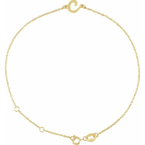 14K Yellow Gold Initial Bracelet